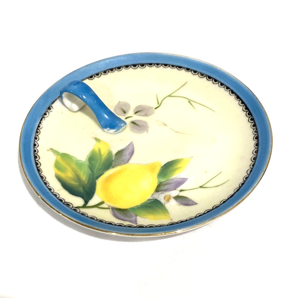 Vintage Noritake porcelain lemon dish handled nappy tray hand painted dish - Picture 2 of 6
